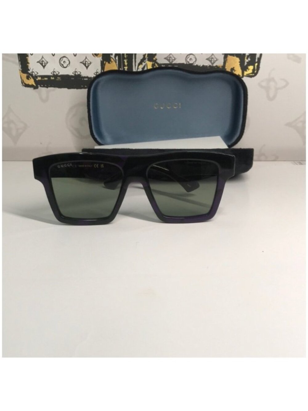 Gucci GG0962S Black and Purple Sunglasses 014 New